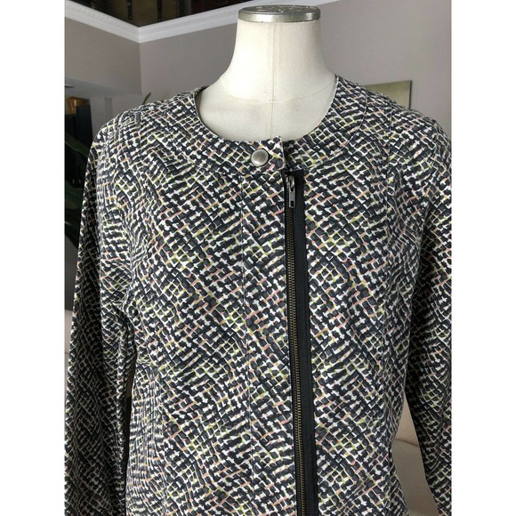 Cabi Printed Cotton Twill Zip Jacket - Picture 2 of 9